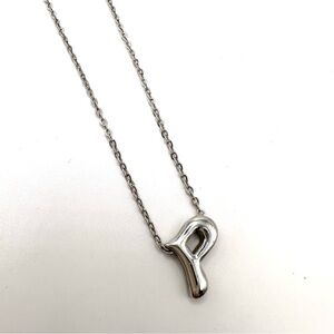 Sarah Coventry Initial "P" Necklace Silver Tone Necklace | N113